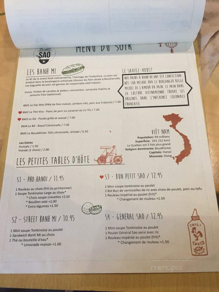 Le Petit Sao - Verdun, QC menu_pic