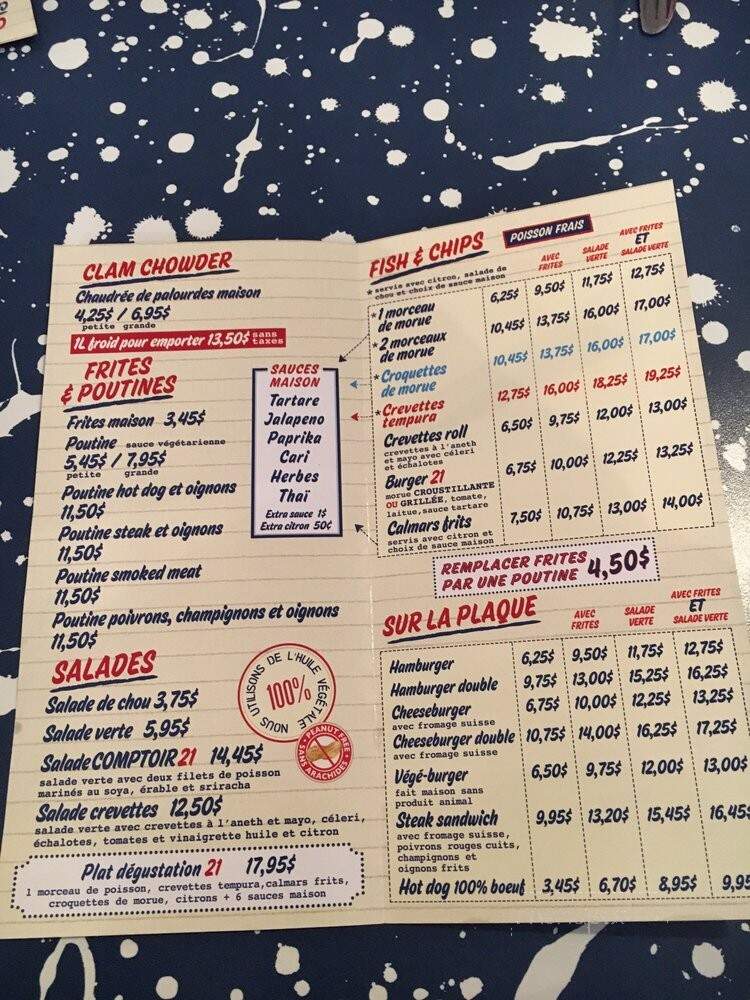 Comptoir 21 - Montreal, QC menu_pic