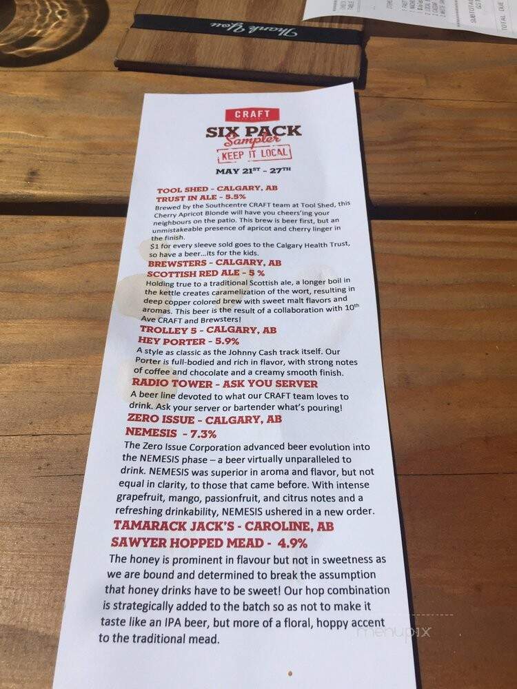 CRAFT Beer Market Southcentre - Calgary, AB menu_pic