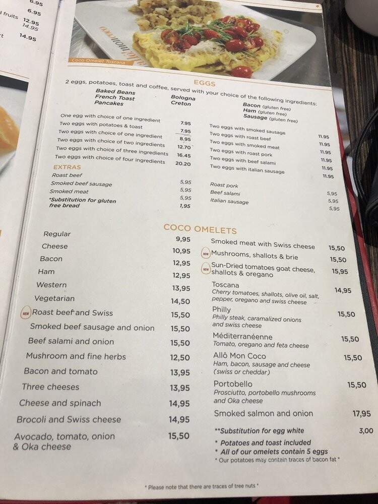 Allo ! Mon Coco - Montreal, QC menu_pic