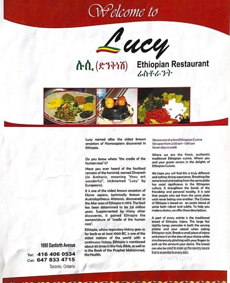 Lucy Ethiopian Kitchen - Toronto, ON menu_pic