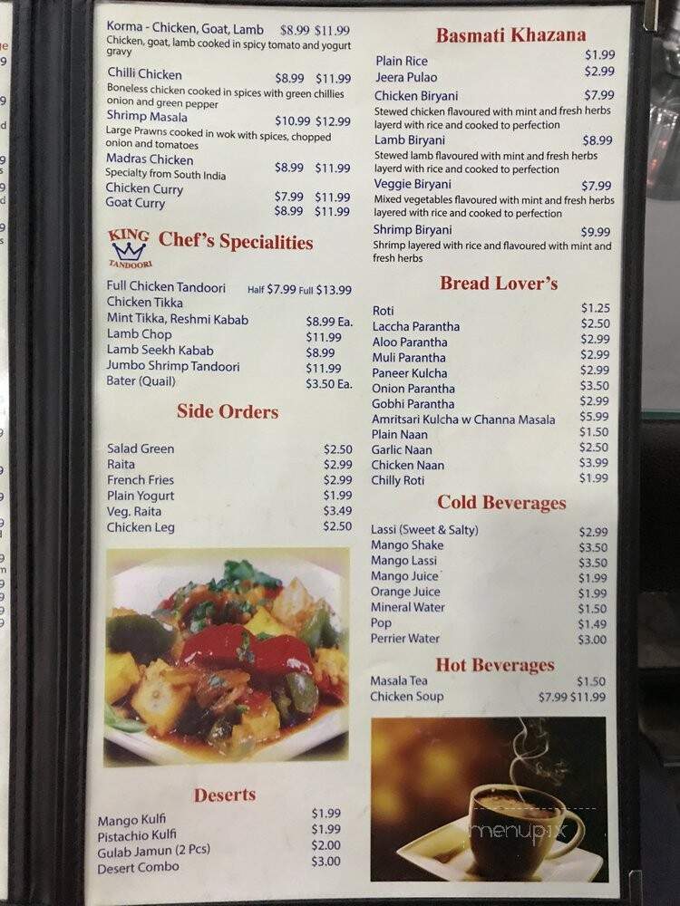 King Tandoori - Brampton, ON menu_pic