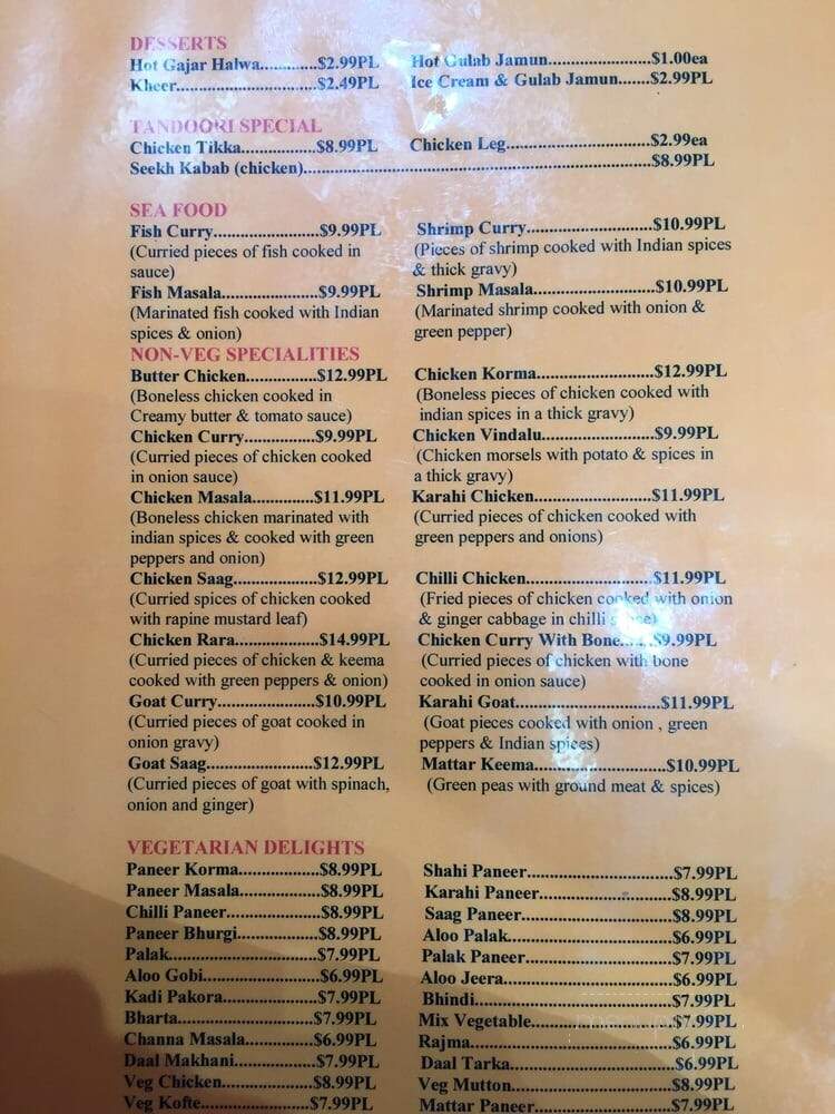 Taste Of Punjab - Brampton, ON menu_pic