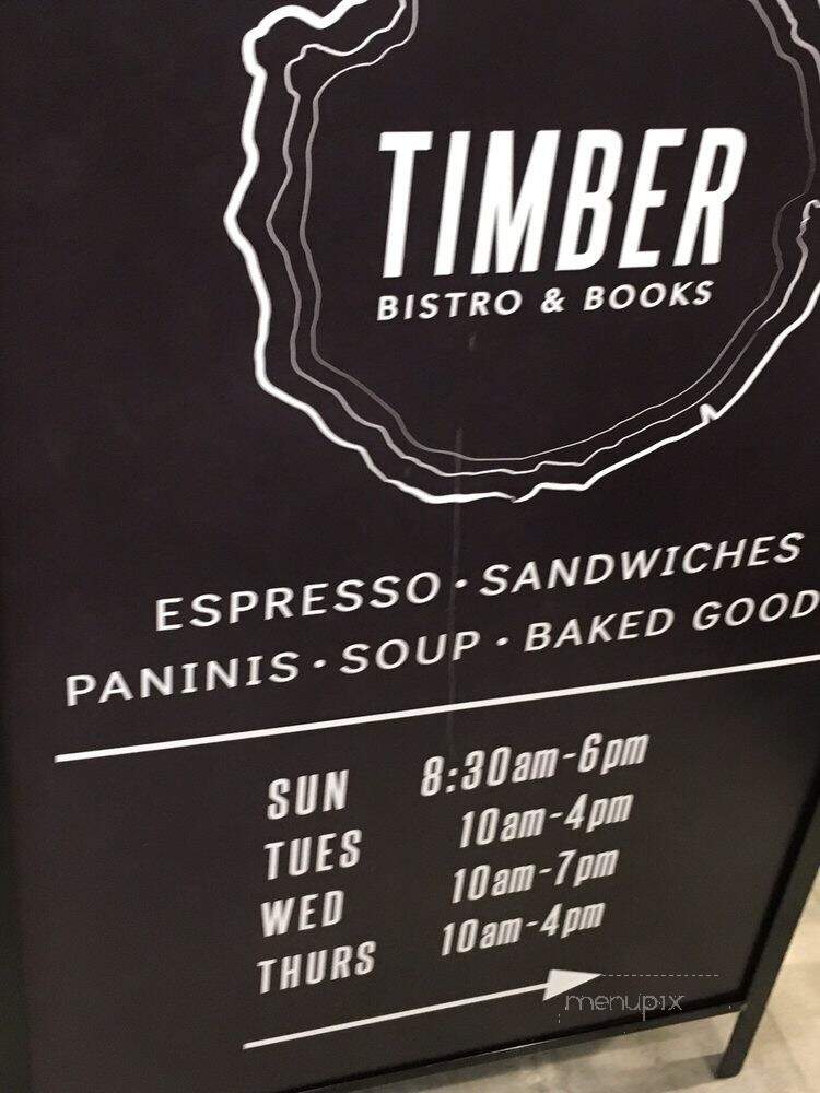 Timber Bistro and Books - Vancouver, BC menu_pic
