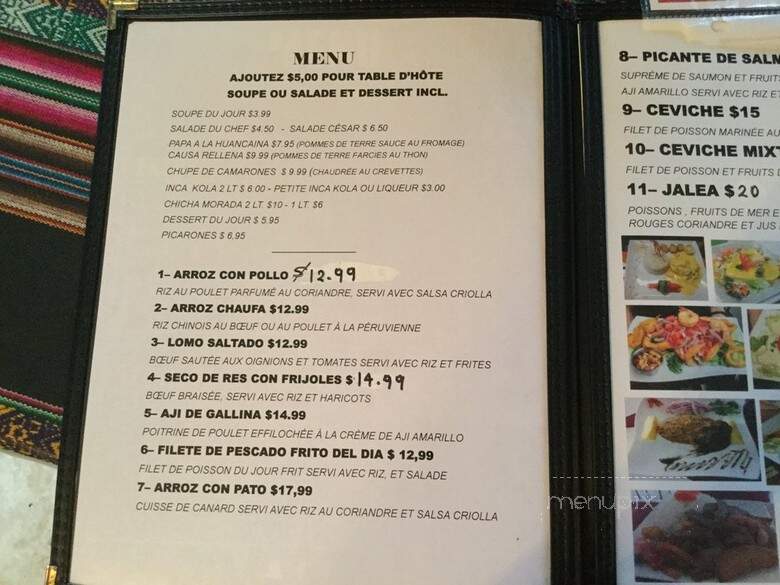 Chez Cesar - Longueuil, QC menu_pic