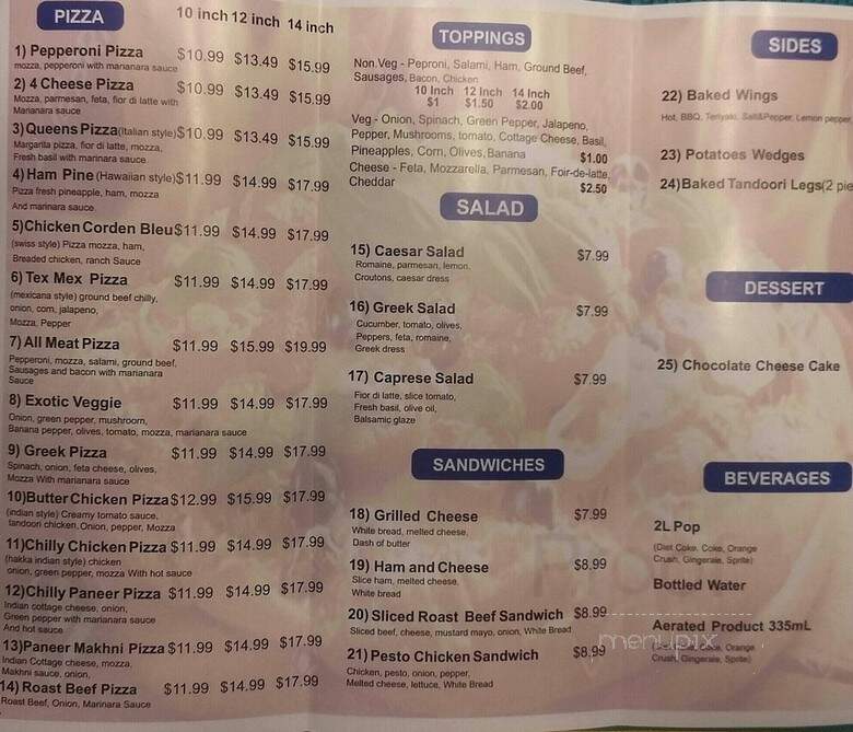 Centre St. Pizza - Calgary, AB menu_pic