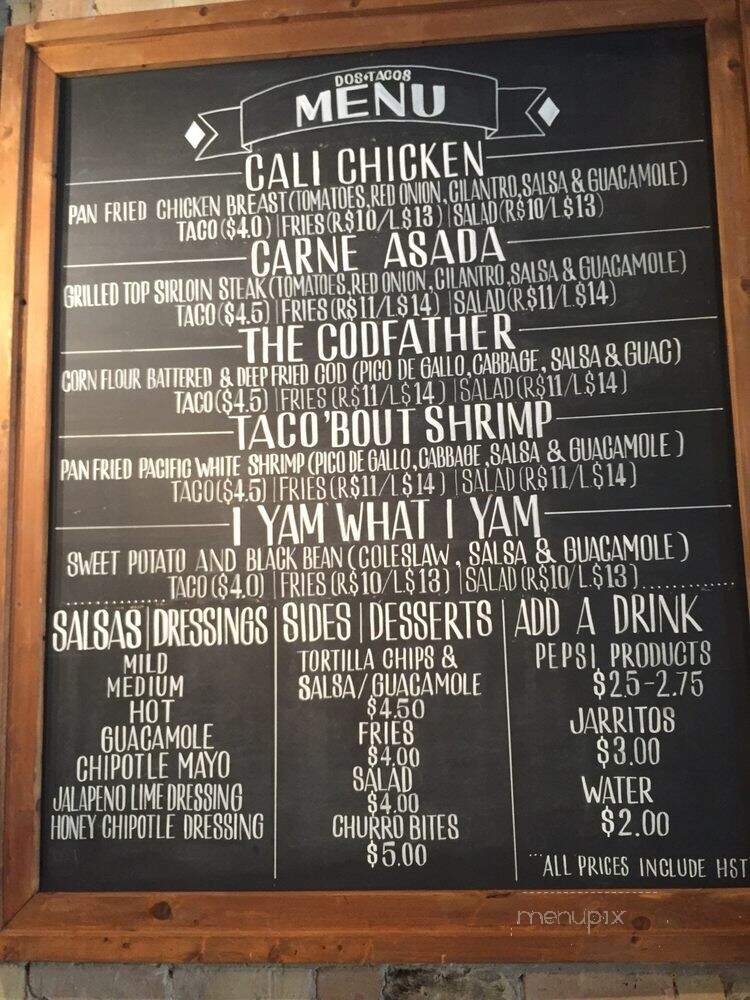 Dos Tacos - London, ON menu_pic