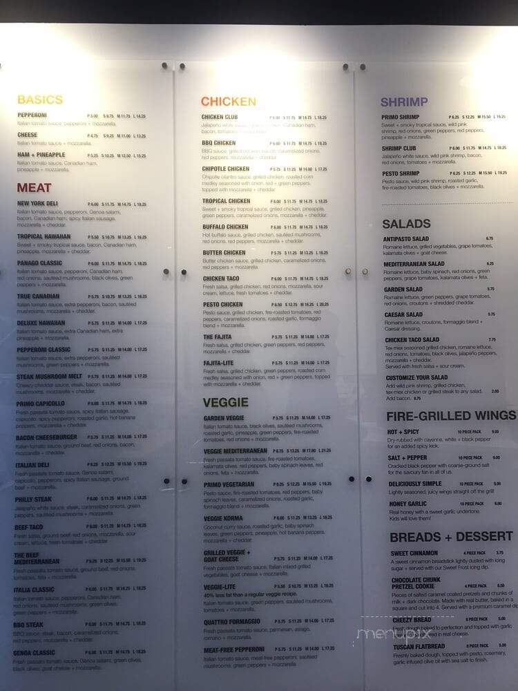 Panago Pizza - Toronto, ON menu_pic