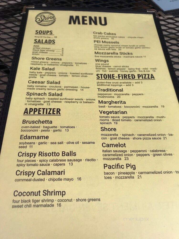 Shore Grill and Grotto - Mississauga, ON menu_pic