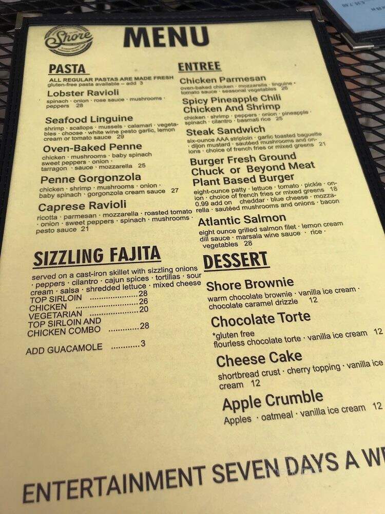 Shore Grill and Grotto - Mississauga, ON menu_pic