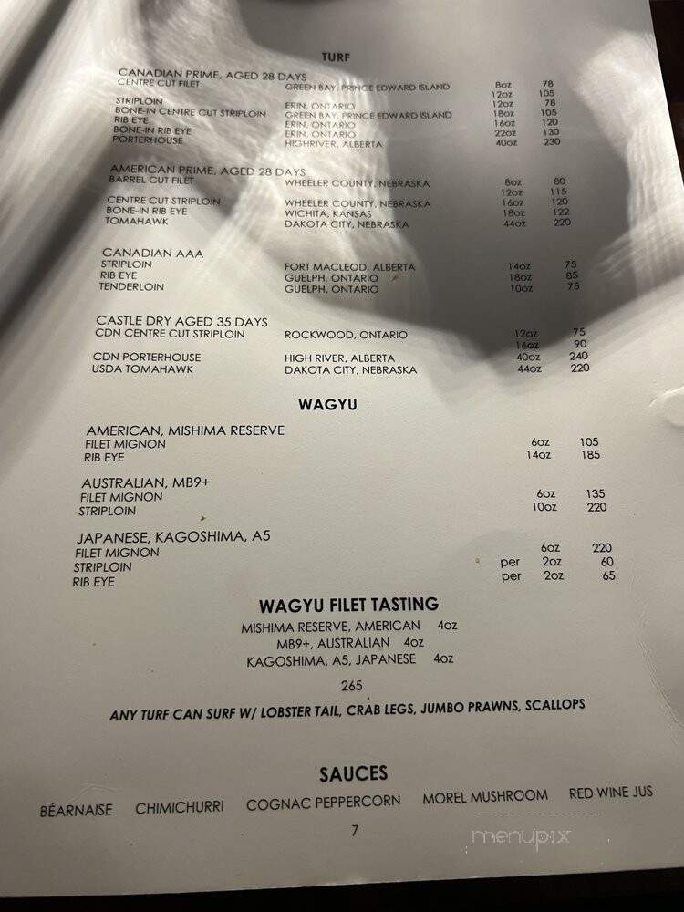 BlueBlood Steakhouse - Toronto, ON menu_pic