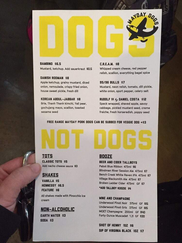 Mayday Dogs - Edmonton, AB menu_pic