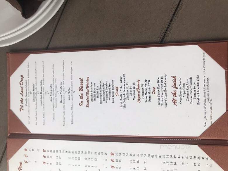 110 Grill - Worcester, MA menu_pic