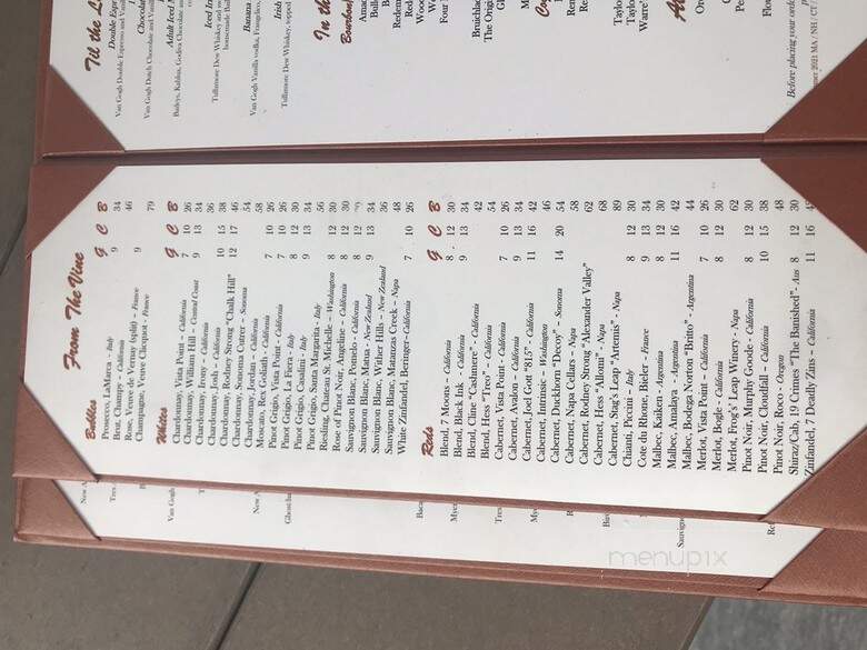 110 Grill - Worcester, MA menu_pic
