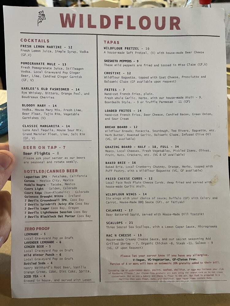 Wildflour Cafe & Catering - North Bend, OR menu_pic