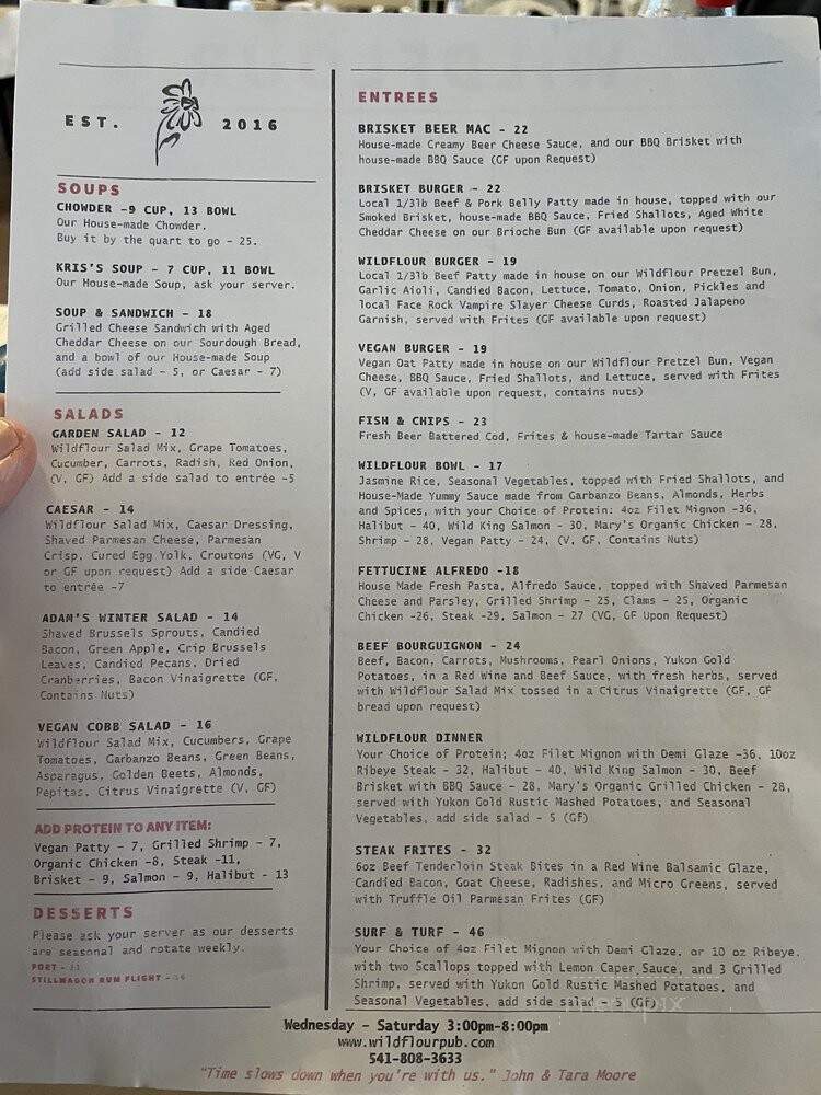 Wildflour Cafe & Catering - North Bend, OR menu_pic