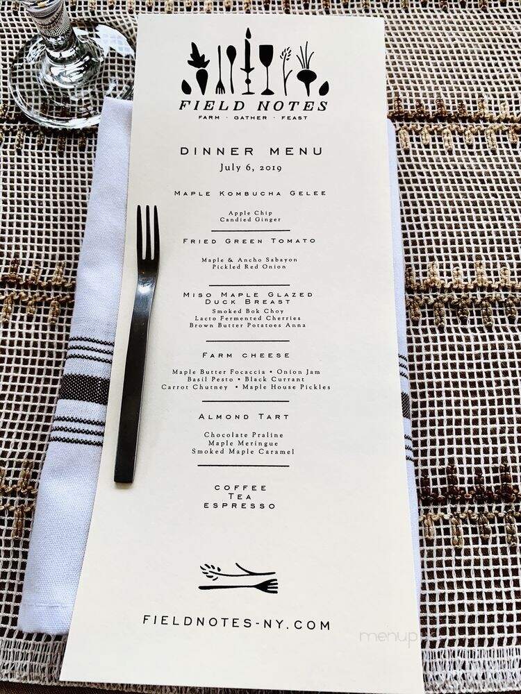 Field Notes - Colonie, NY menu_pic