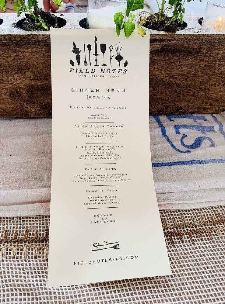 Field Notes - Colonie, NY menu_pic