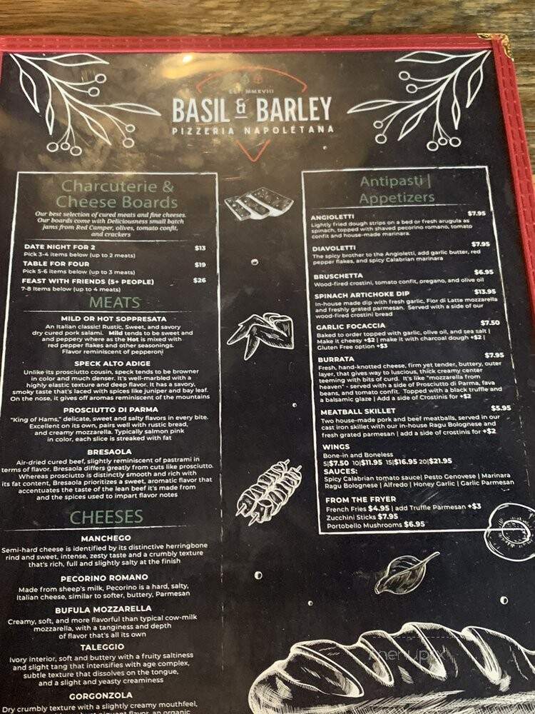 Basil & Barley Pizzeria Napoletana - Colorado Springs, CO menu_pic