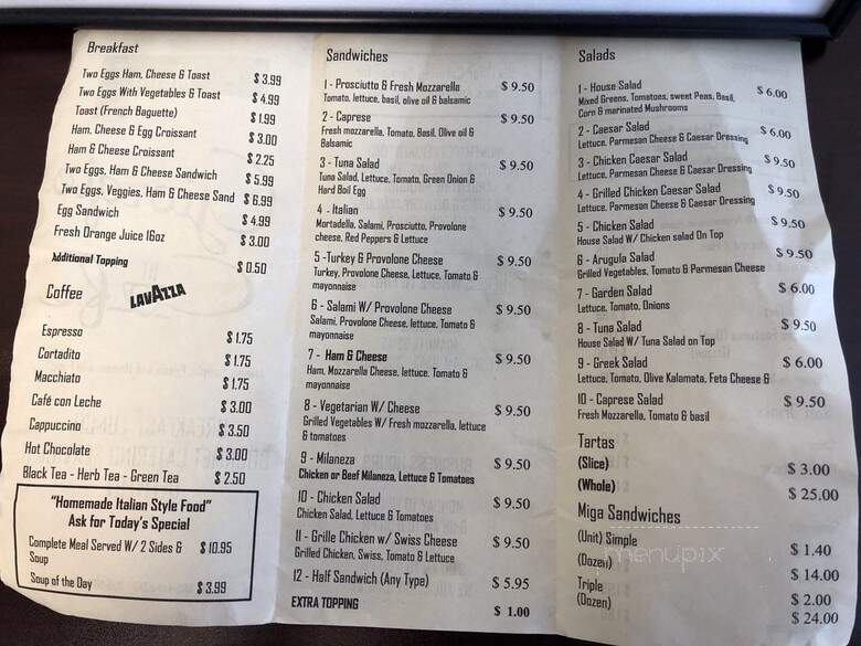 Giorgio Cafe - Miami, FL menu_pic
