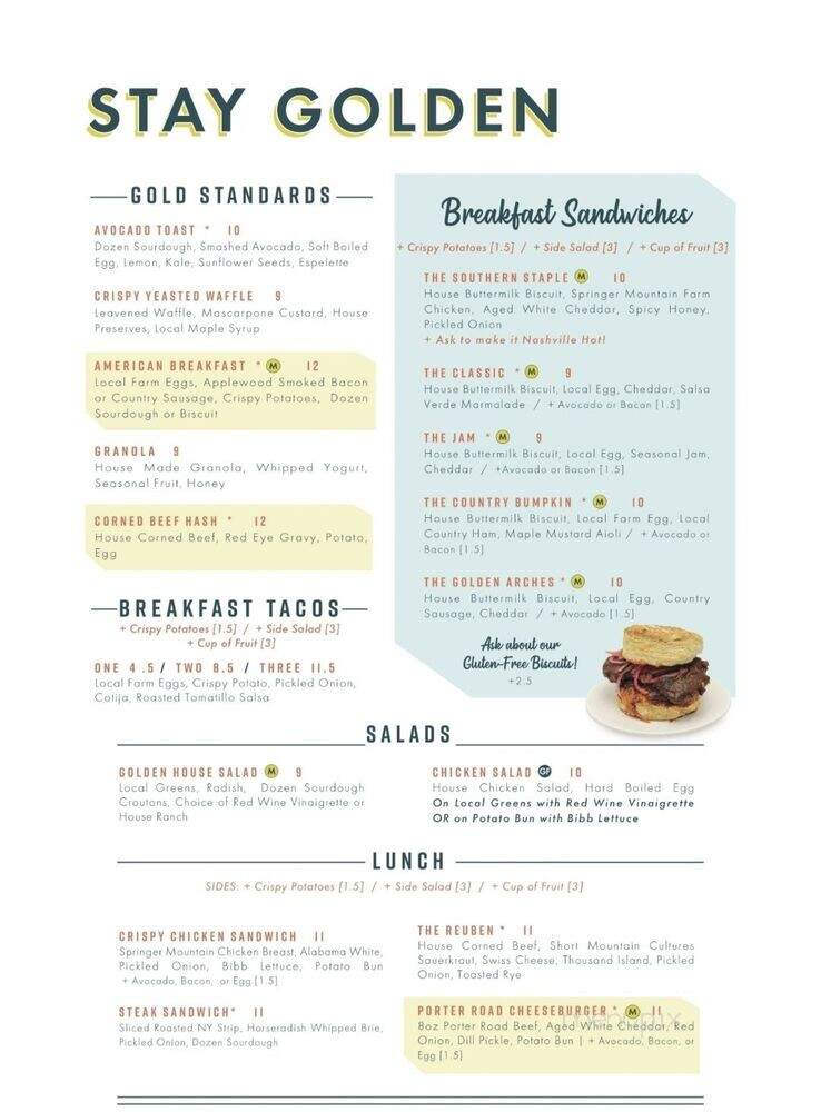 Stay Golden Restaurant & Roastery - Nashville, TN menu_pic