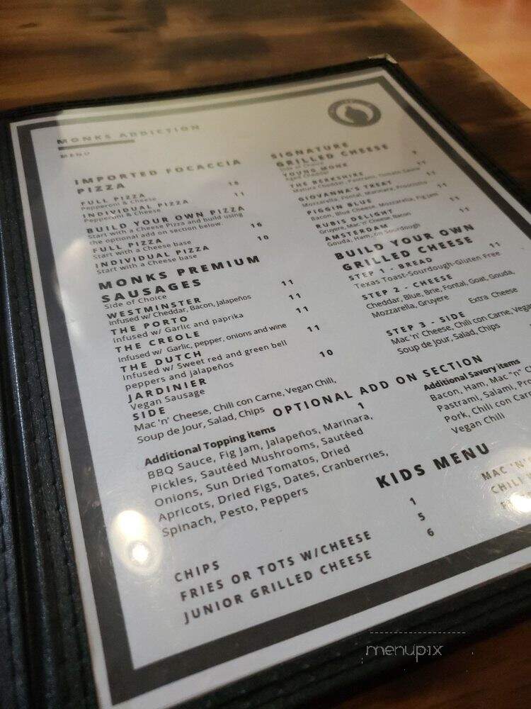 Monks Addiction - Huntington Beach, CA menu_pic