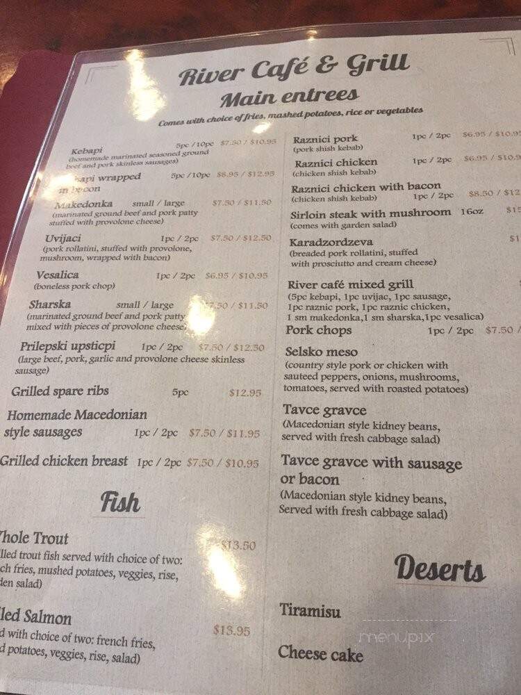 River Cafe and Grill - Garfield, NJ menu_pic