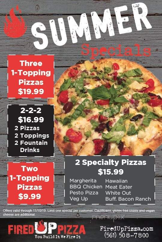 Fired Up Pizza West - Loxahatchee, FL menu_pic