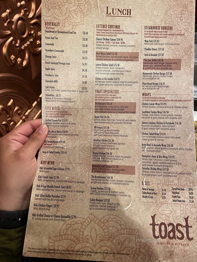 Toast Coffeehouse - Bay Shore, NY menu_pic