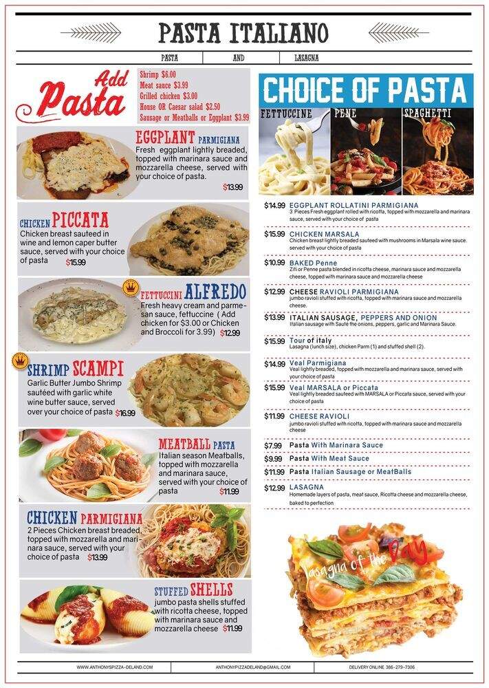 The Original Anthony's Pizza - DeLand, FL menu_pic