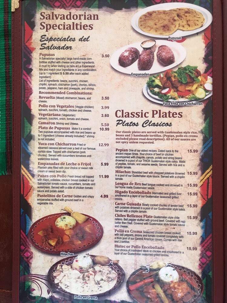 La Esperanza Restaurant - Long Beach, CA menu_pic