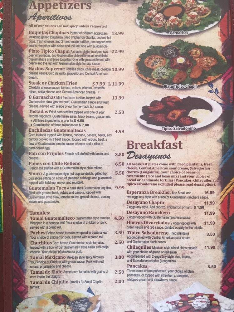 La Esperanza Restaurant - Long Beach, CA menu_pic