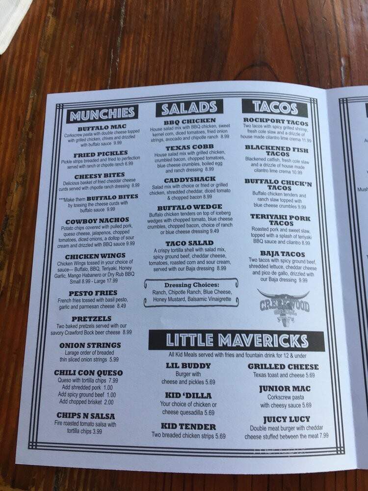Creekwood Grill - Cypress, TX menu_pic