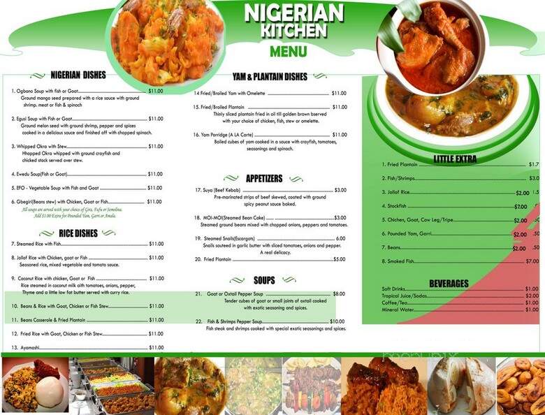 Nigerian Kitchen - Chicago, IL menu_pic