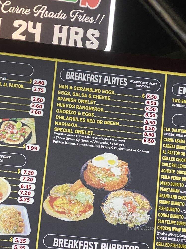 Castanedas Mex Food - Corona, CA menu_pic
