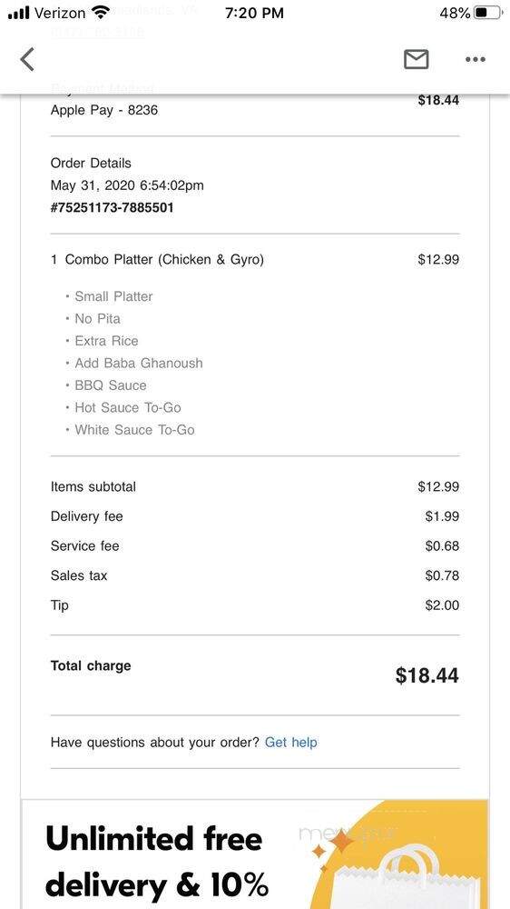 The Halal Guys - Ashburn, VA menu_pic