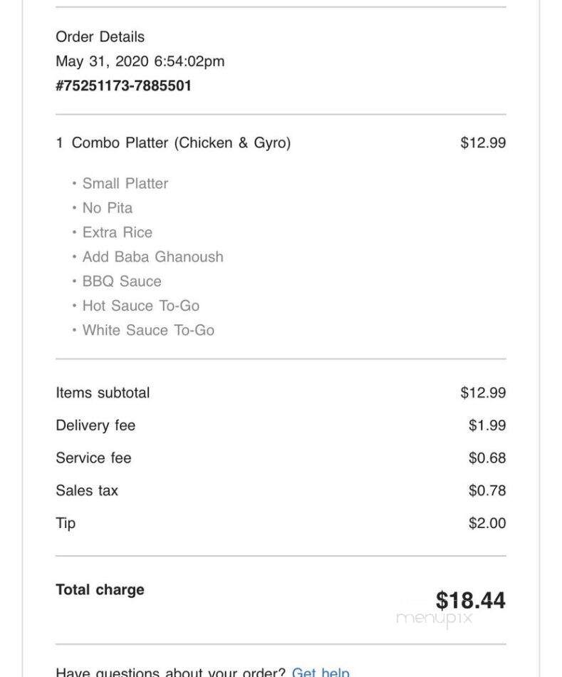The Halal Guys - Ashburn, VA menu_pic