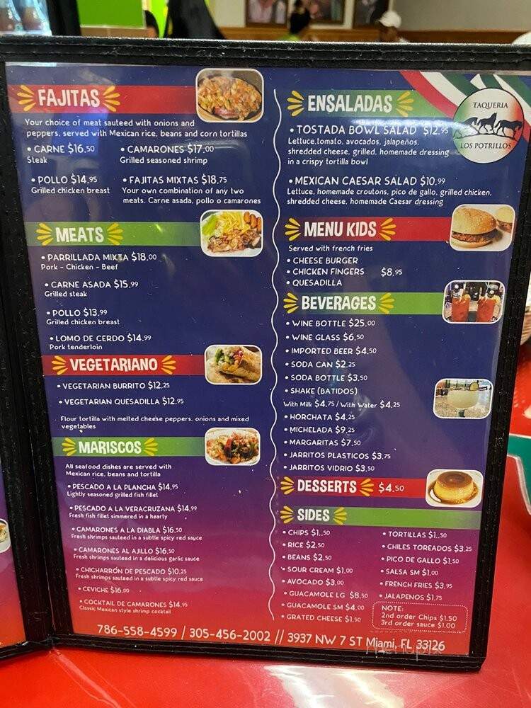Taqueria Los Potrillos - Miami, FL menu_pic