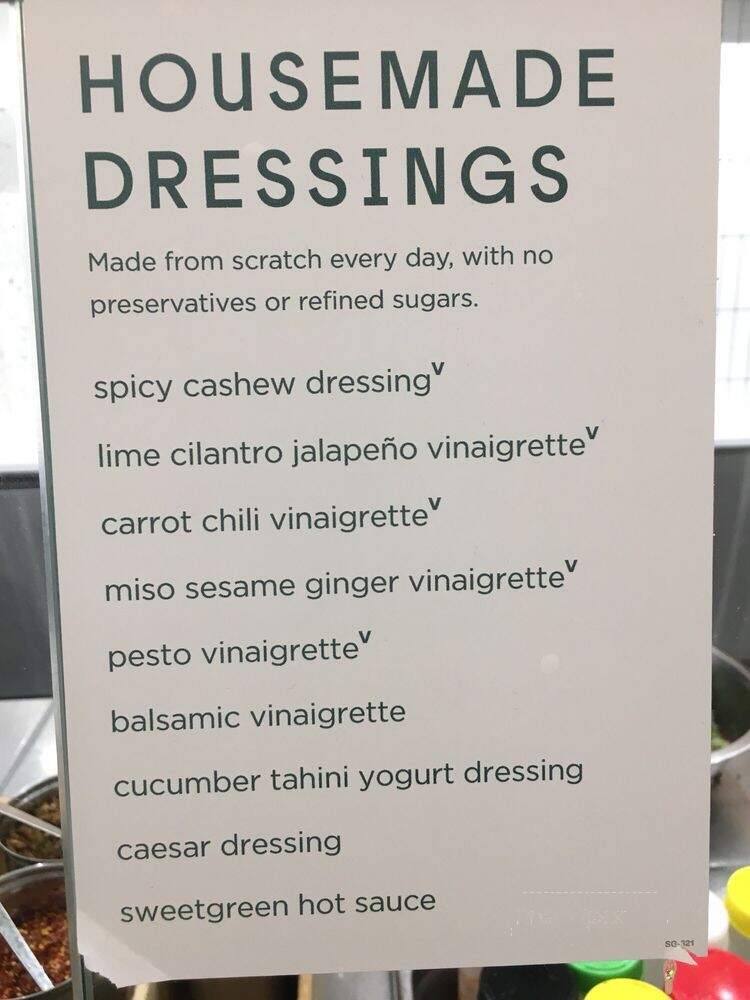 Sweetgreen - New York, NY menu_pic