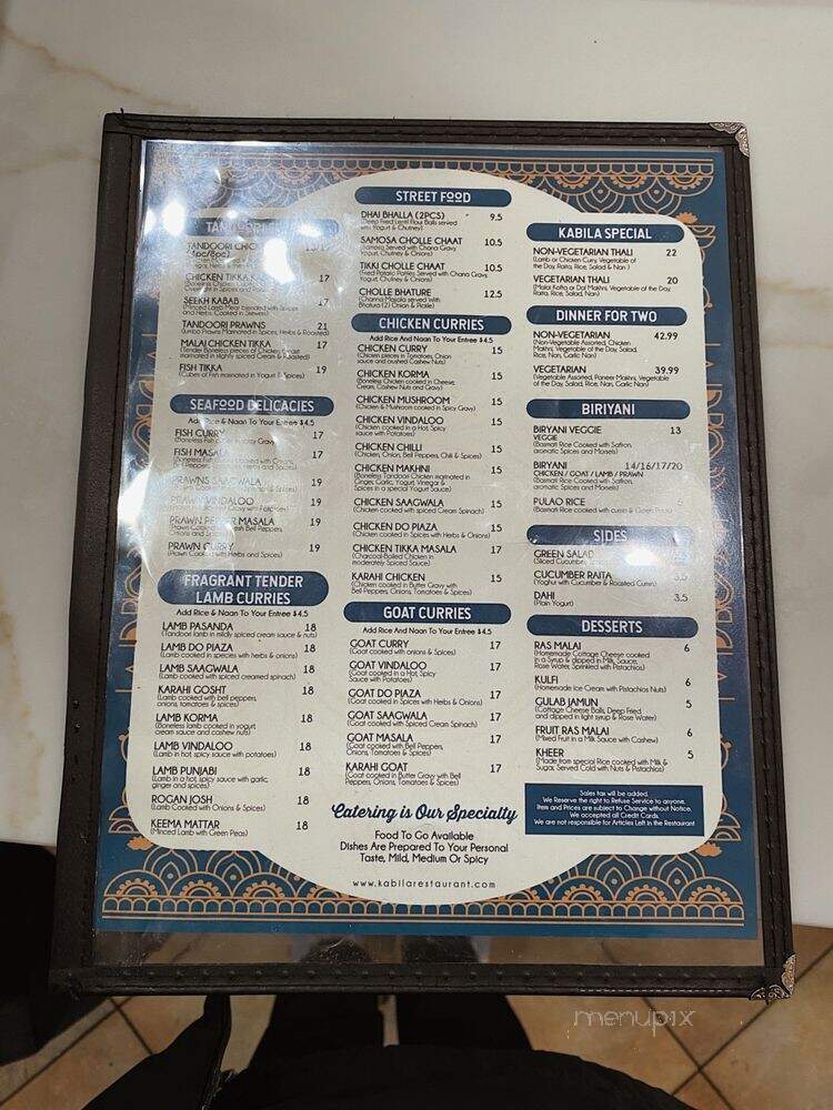 Kabila Sweets and Restaurant - Santa Clara, CA menu_pic