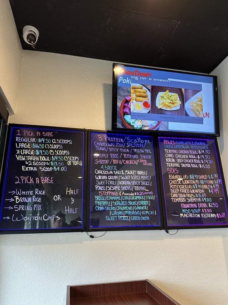 Chaodown Poki - Roseville, CA menu_pic