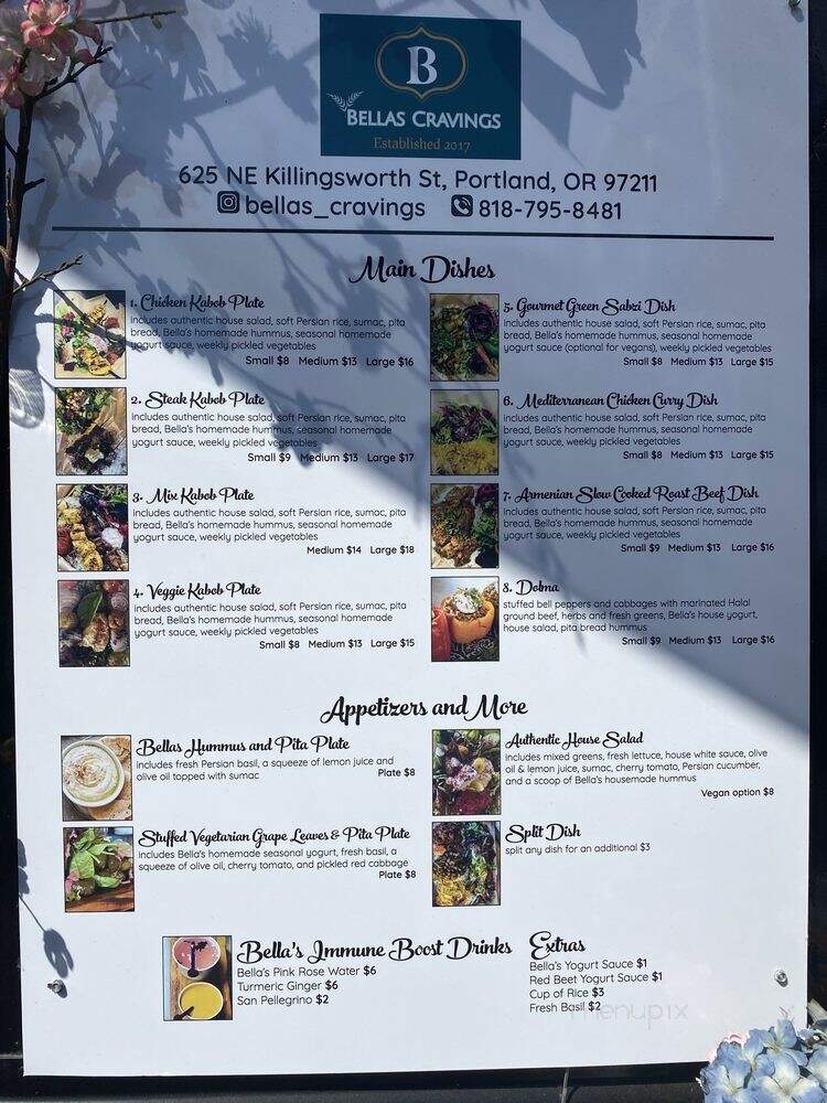 Bella's Cravings - Portland, OR menu_pic