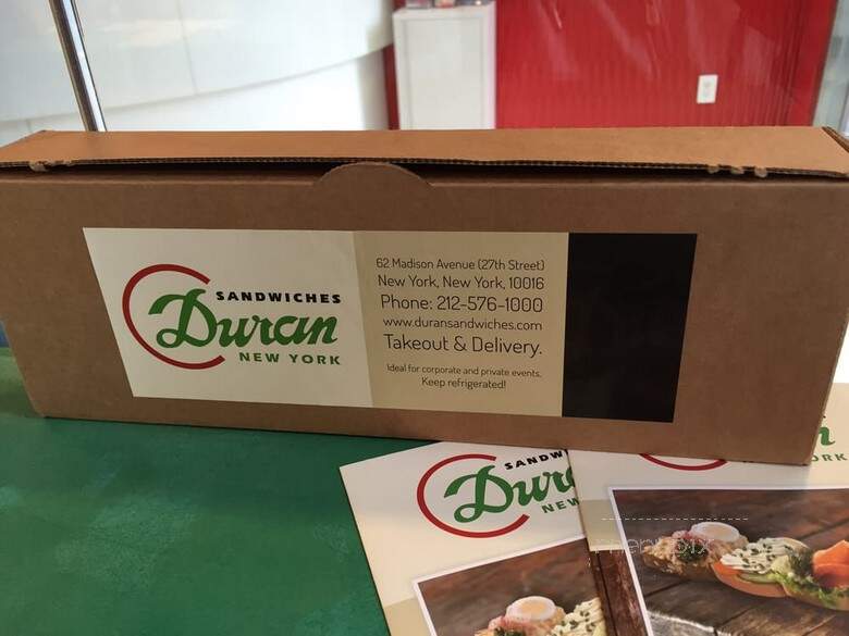 Duran Sandwiches - New York, NY menu_pic