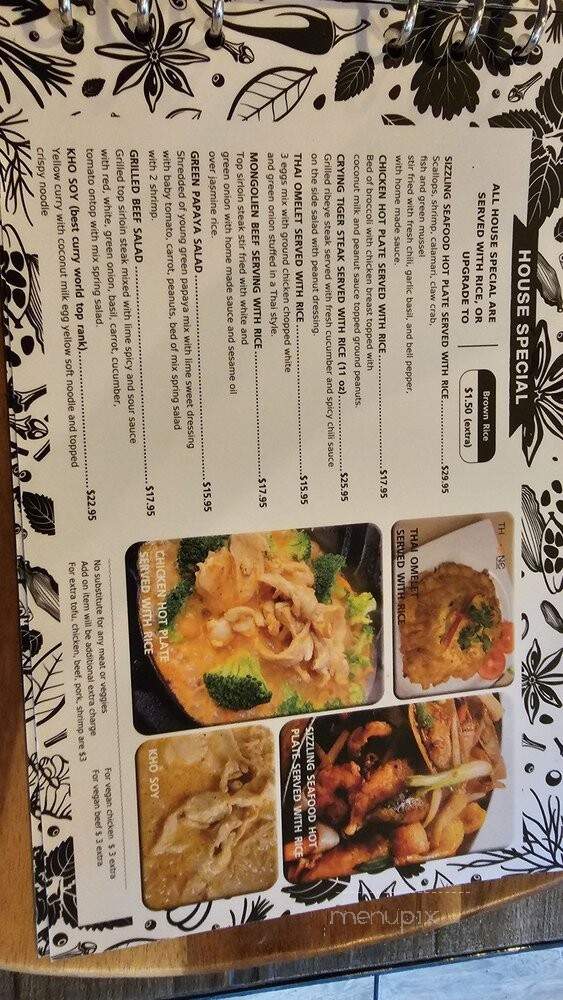 Tho One Thai Eatery - La Verne, CA menu_pic