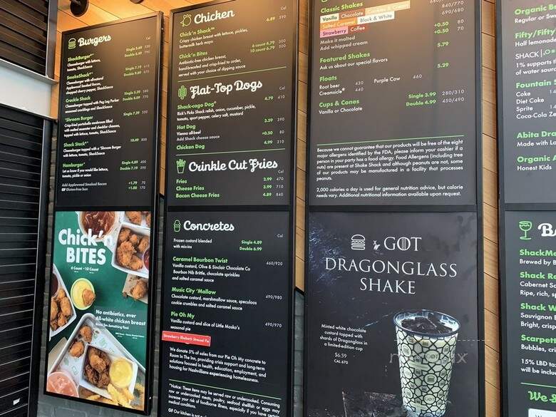 Shake Shack - Nashville, TN menu_pic