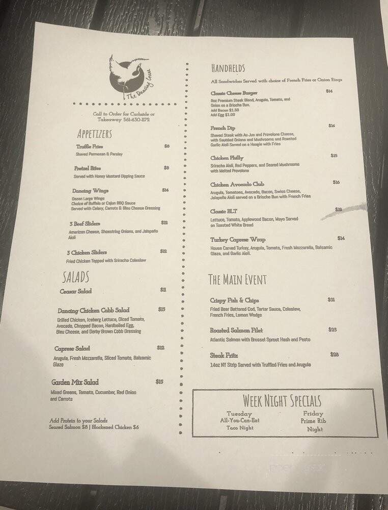 The Dancing Crane - Palm Beach Gardens, FL menu_pic
