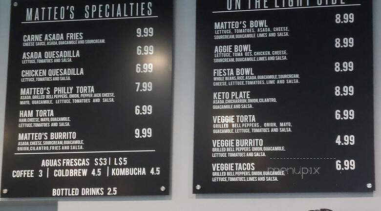 Matteo's Mexican Food - Las Cruces, NM menu_pic