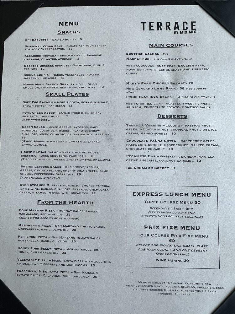 Terrace by Mix Mix - Costa Mesa, CA menu_pic