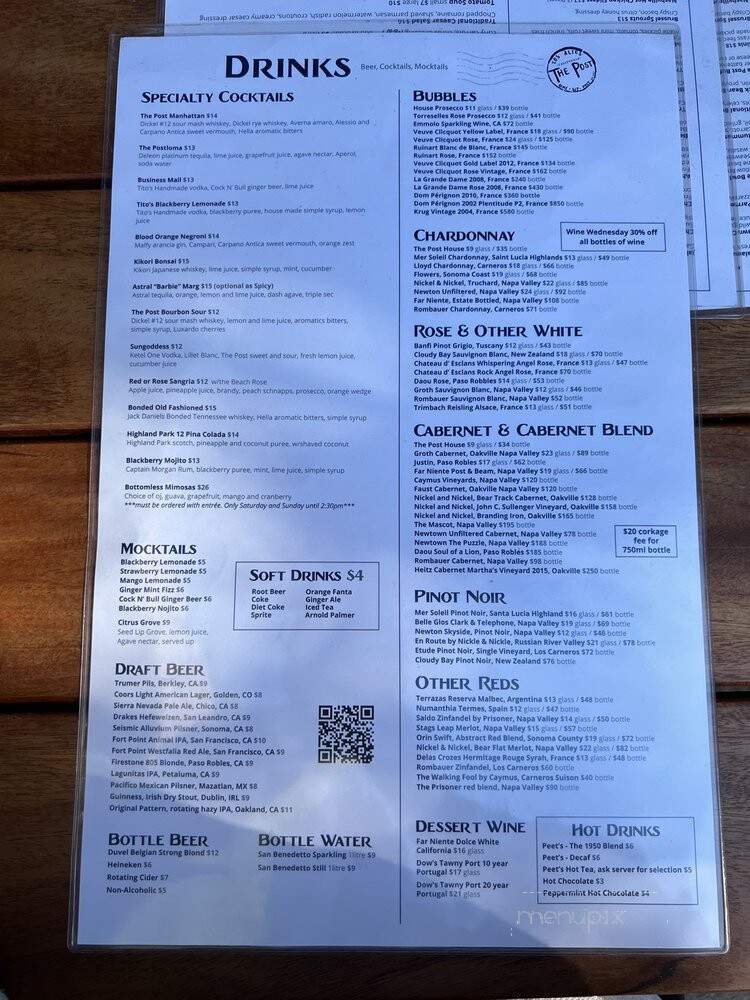 The Post - Los Altos, CA menu_pic