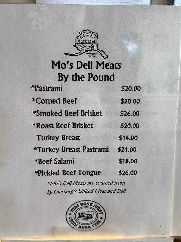 Mo's Deli and Catering - Anchorage, AK menu_pic